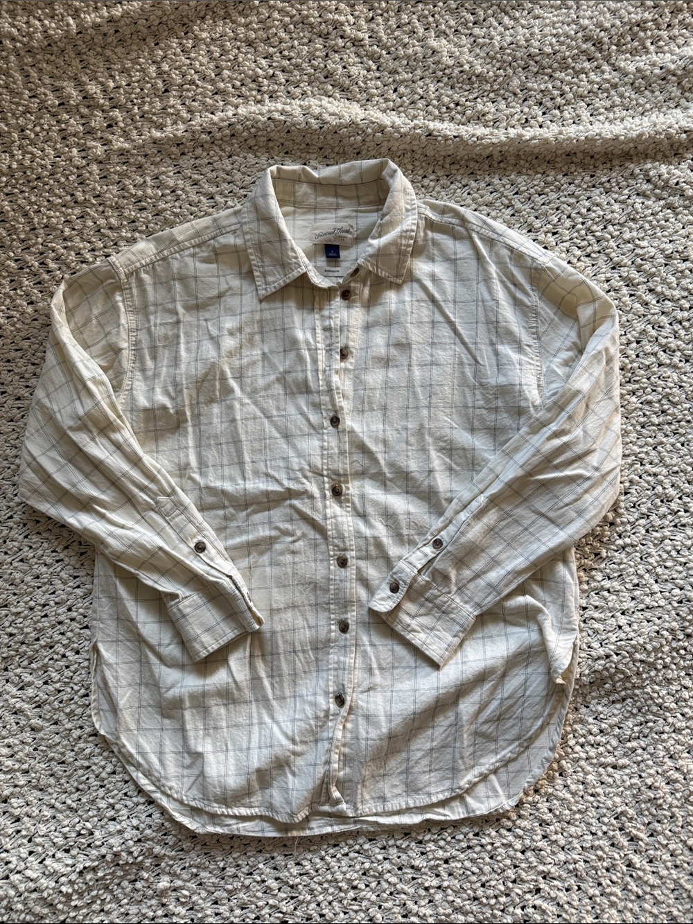 🍂 Universal Thread Oversized Windowpane Plaid Button Down Top 🍂